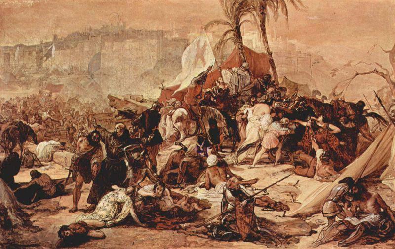 Francesco Hayez The Seventh Crusade against Jerusalem oil painting image